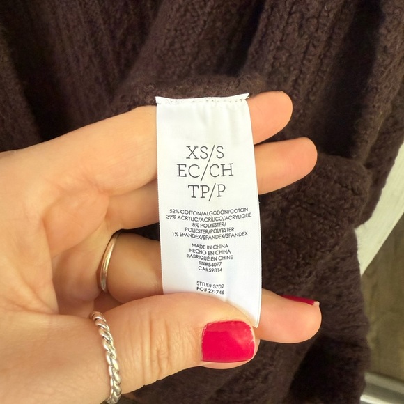 Cabi Cardigan Repose Cape Sweater Dark Brown Over Sized XS/S Relaxed Cozy - Picture 2 of 4